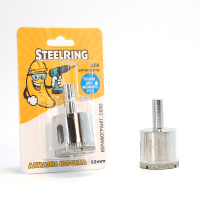 Алмазна гальванічна коронка Steelring STS32 32 мм (банан) Алмазна гальванічна коронка Steelring STS32 32 мм (банан)